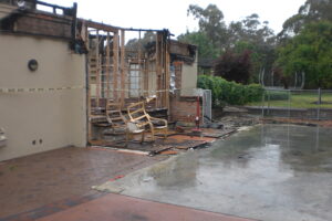 Remains of house after fire