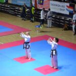 Representing Team UK in the International Taekwon-Do Federation (ITF) competition.