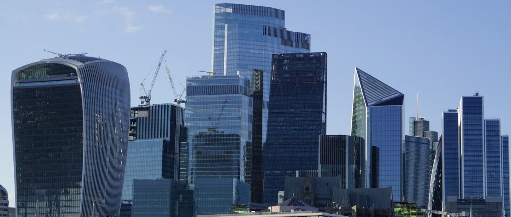 A view of the city of london from across the thames